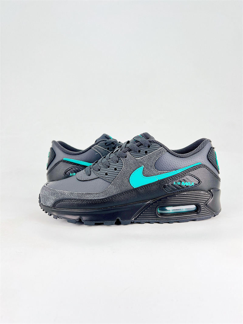 Men's Running weapon Air Max 90 Grey/Black/Blue Shoes 0110